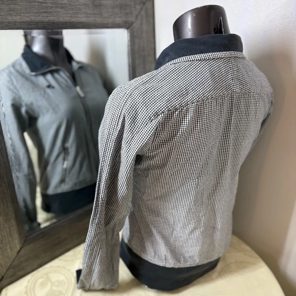Vintage 90’s Nike Black and White Bomber Jacket with Stand-Up Collar